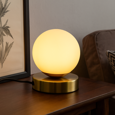 Dizajnová stolová lampa biela, Stacy, s vypínačom