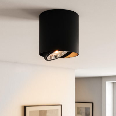 Moderné prisadené stropné svietidlo čierne, Mario