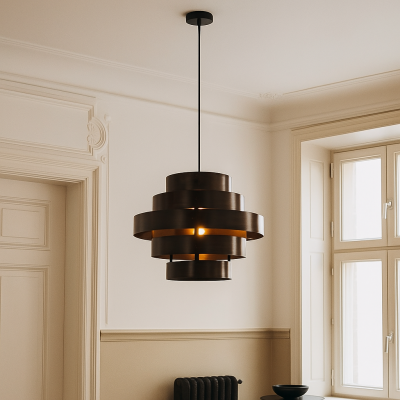 Rustikálne visiace svietidlo hnedé, Jana