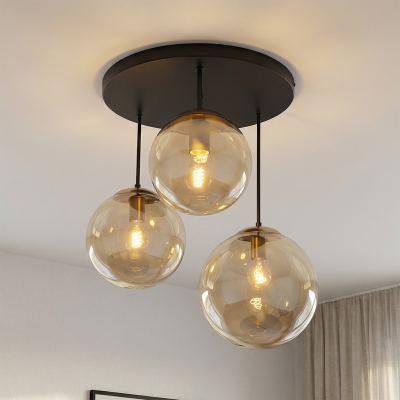 Dizajnové stropné svietidlo jantárové, Dolf