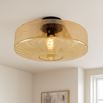 Dizajnová stropná lampa jantárová, Sevda