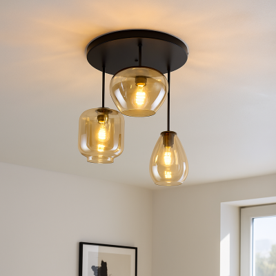 Moderné stropné svietidlo jantárové, Caia