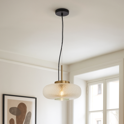 Retro visiace svietidlo priehľadné, Johnson