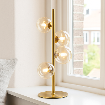 Dizajnová stolová lampa priehľadná, Remo, s vypínačom