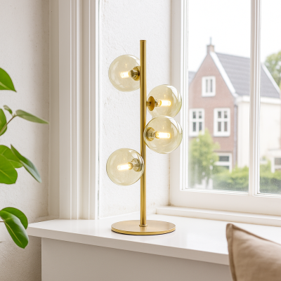 Dizajnová stolová lampa zelená, Remo, s vypínačom