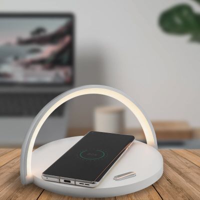 Plastová stolová lampa biela, Erhan, 2 W, LED 3000 K, s vypínačom