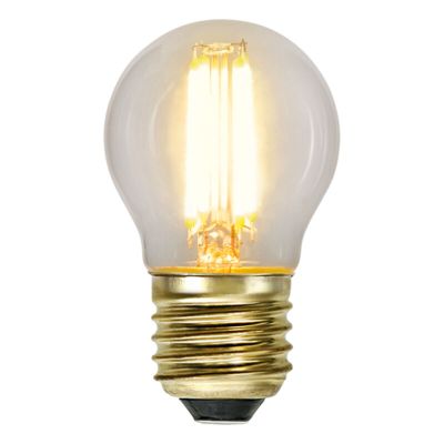 3-stupňovo stmievateľná guľová lampa E27, 4W extra atmosférická biela