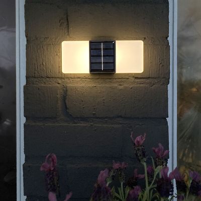 Plastové solárne vonkajšie nástenné svietidlo biele, Amier, 0,3 W, LED 3000 K, IP44