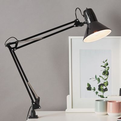 Kovové bodové svetlo na klip čierne, Katharina, s vypínačom