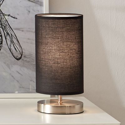 Textílná stolová lampa čierna, Merinde, s vypínačom