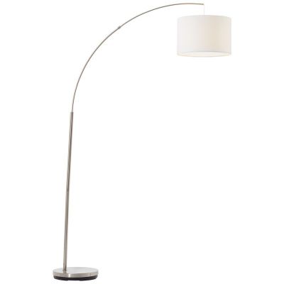 Textílná oblúková lampa biela, Merinde, s vypínačom