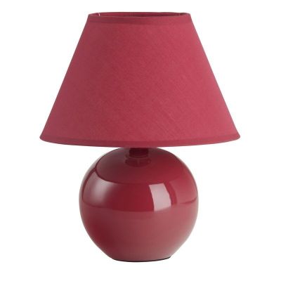 Keramická stolová lampa červená, Pilar, s vypínačom
