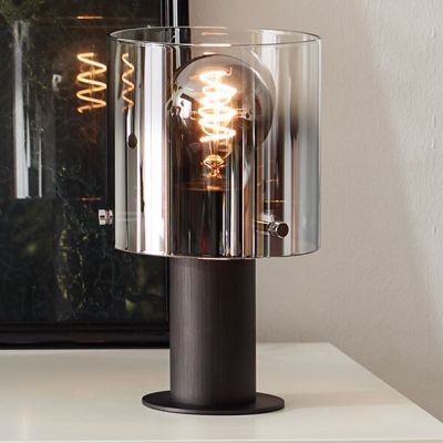 Dizajnová stolová lampa hnedá, Nour, s vypínačom