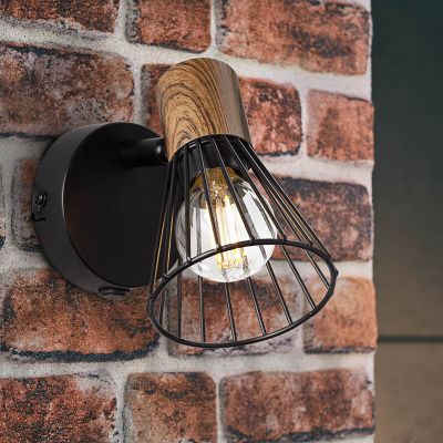 Moderné nástenné svietidlo hnedé, Floor, s vypínačom