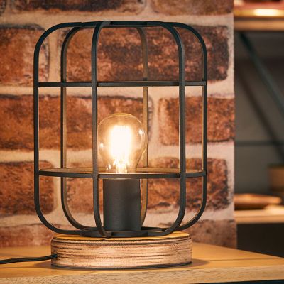 Industriálna stolová lampa čierna, Taede