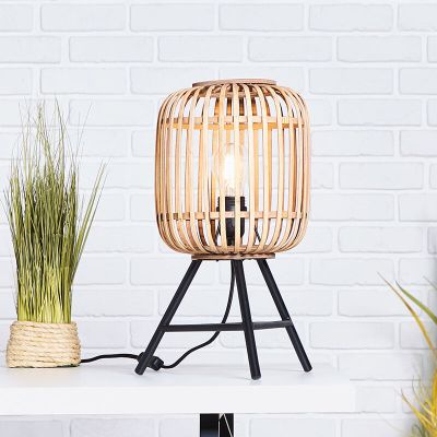 Industriálna stolová lampa hnedá, Brain, s vypínačom