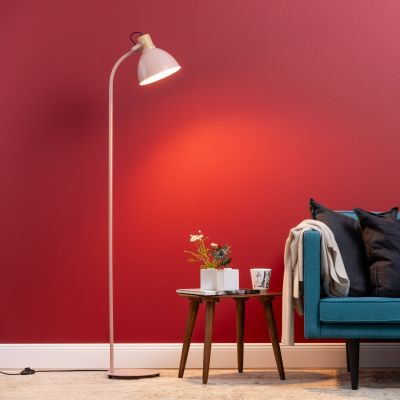 Rustikálna stojaca lampa ružová, Thalina, s vypínačom