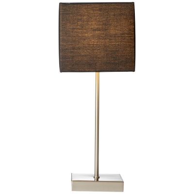 Textílná stolová lampa antracitá, Marinda, s vypínačom