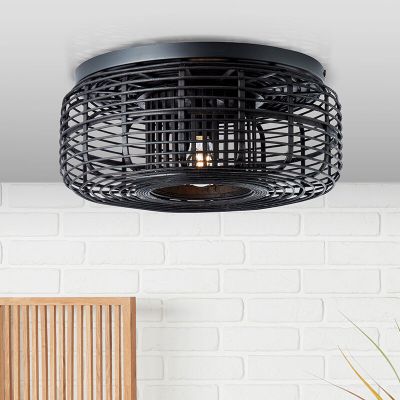 Rustikálna stropná lampa čierna, Deacon