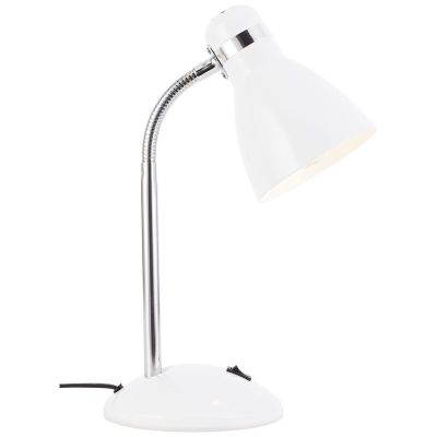 Plastová lampa na písací stôl biela, Santana, s vypínačom