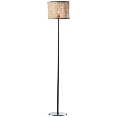 Rustikálna stojaca lampa hnedá, Emmelie, s vypínačom