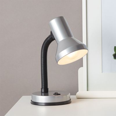 Plastová lampa na písací stôl sivá, Loet, s vypínačom