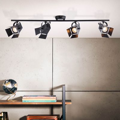 Industriálne stropné bodové svetlo čierne, Jowenna, 5 W, LED 3000 K