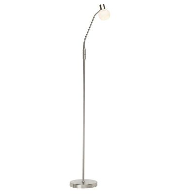 Kovová stojaca lampa chrómová, Jaydah, s vypínačom