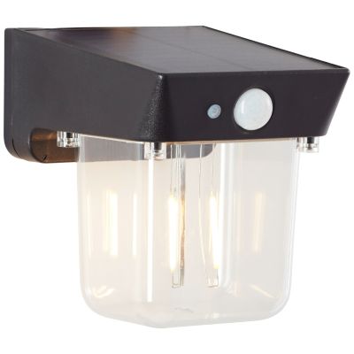 Moderné solárne vonkajšie nástenné svietidlo čierne, Steijn, 2 W, LED 2700 K, IP44