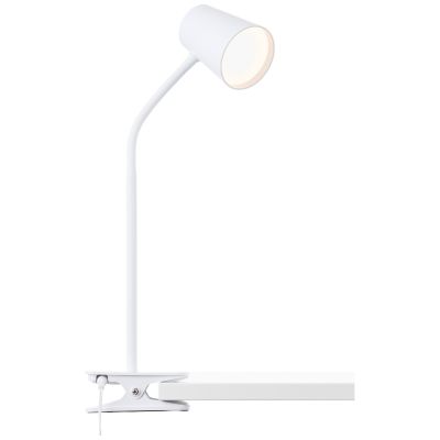Plastová lampa na klip biela, Musab, 7 W, LED 3000 K, s 3-stupňovým stmievačom