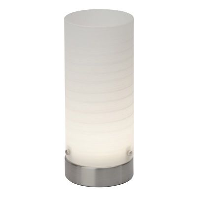 Sklenená stolová lampa biela, Mexi, 3 W, LED 3000 K, s vypínačom