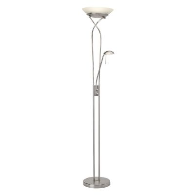 Moderná stojaca lampa na čítanie chrómová, Joann, 18 W, LED 3000 K, s vypínačom