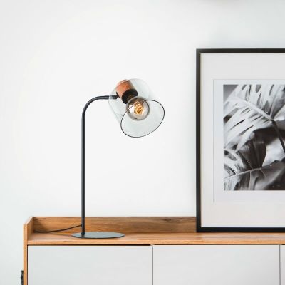 Moderná stolová lampa sivá, Serkan, s vypínačom