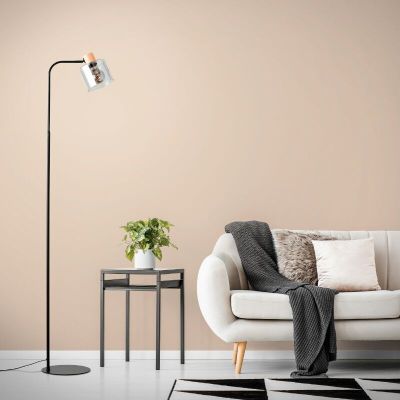 Moderná stojaca lampa sivá, Serkan, s vypínačom