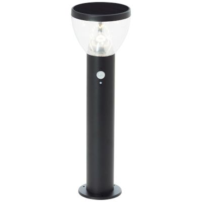 Moderný solárny záhradný stĺpik čierny, Saar, 3 W, LED 3000 K, IP44