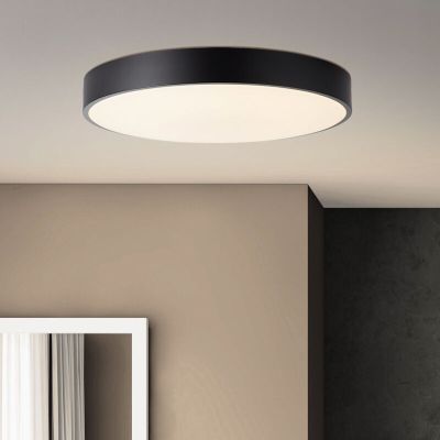 Moderná stropná lampa čierna, Asude, 60 W, LED nastaviteľný od teplej po studenú bielu, s diaľkovým ovládačom