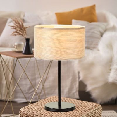 Rustikálna stolová lampa béžová, Enna, s vypínačom