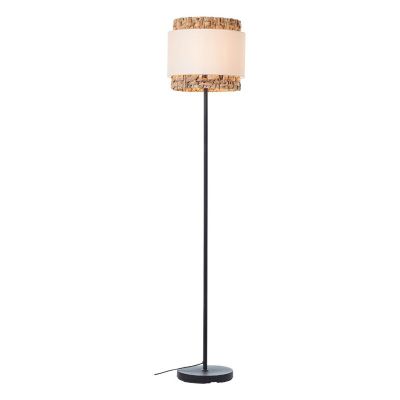 Rustikálna stojaca lampa hnedá, Vibeke, s vypínačom