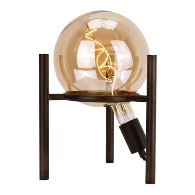 Retro stolová lampa čierna, Alvin, s vypínačom