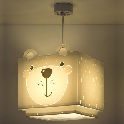 Sivé závesné svietidlo do detskej izby plastové, Bear
