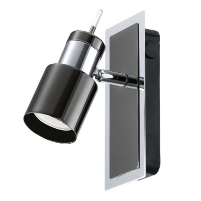 Oceľové retro stropné bodové svetlo niklové, Nicolas, s vypínačom