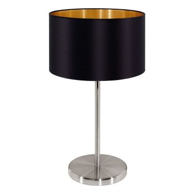 Textílná moderná stolová lampa zlatá, Terme, s vypínačom