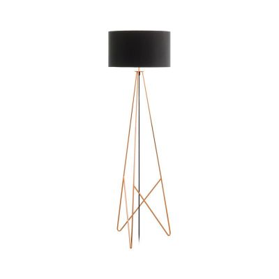 Kovová dizajnová stojaca lampa medená, Viola, s vypínačom