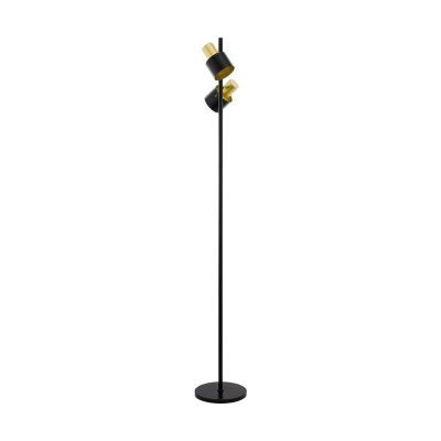 Oceľová moderná stojaca lampa čierna, Oscar, s vypínačom
