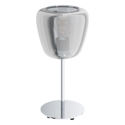 Oceľová moderná stolová lampa chrómová, Gauke, s vypínačom