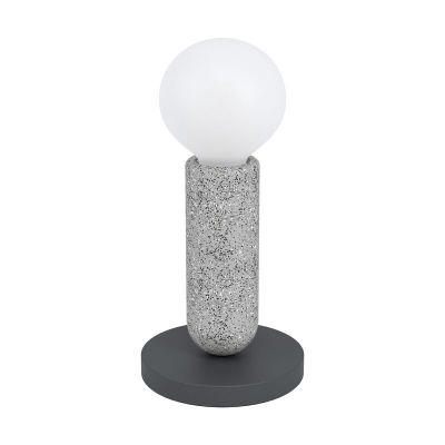 Oceľová rustikálna stolová lampa antracitá, Patrycja, s vypínačom