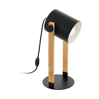 Oceľová moderná stolová lampa čierna, Kaspar, s vypínačom