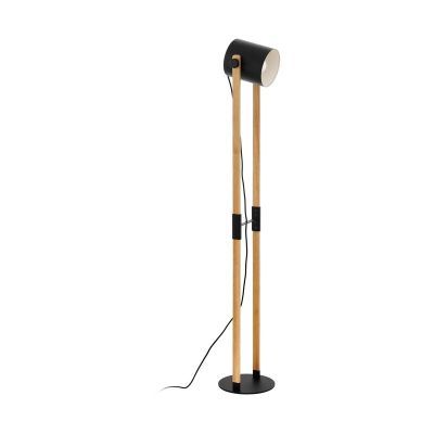 Oceľová moderná stojaca lampa čierna, Kaspar, s vypínačom
