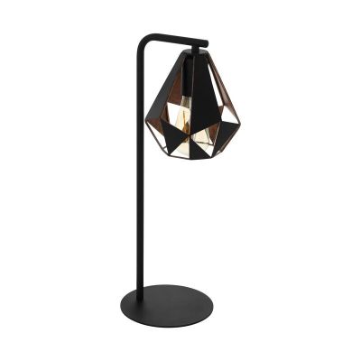 Oceľová dizajnová stolová lampa čierna, Acri, s vypínačom