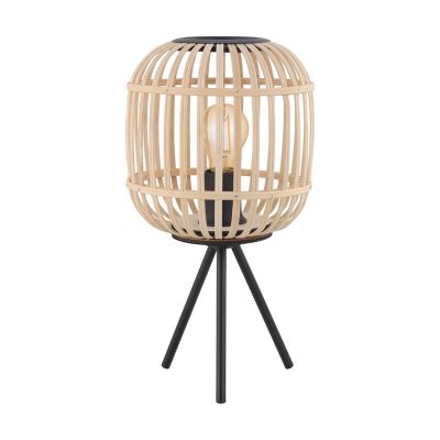 Oceľová rustikálna stolová lampa čierna, Ankie, s vypínačom